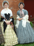 Civil War day dresses with silk 1860's Swiss Waist or Corselette.