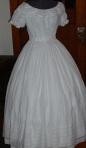 White cotton sheer 1860's dress.